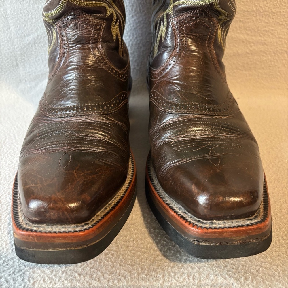 Ariat buckaroo men’s leather platform western cowboy brown boots sz 12D 10007850 - Picture 4 of 10